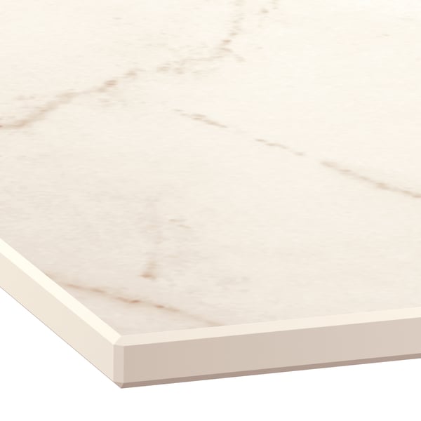 A matte off-white/marble effect ceramic SKARARP custom made countertop.