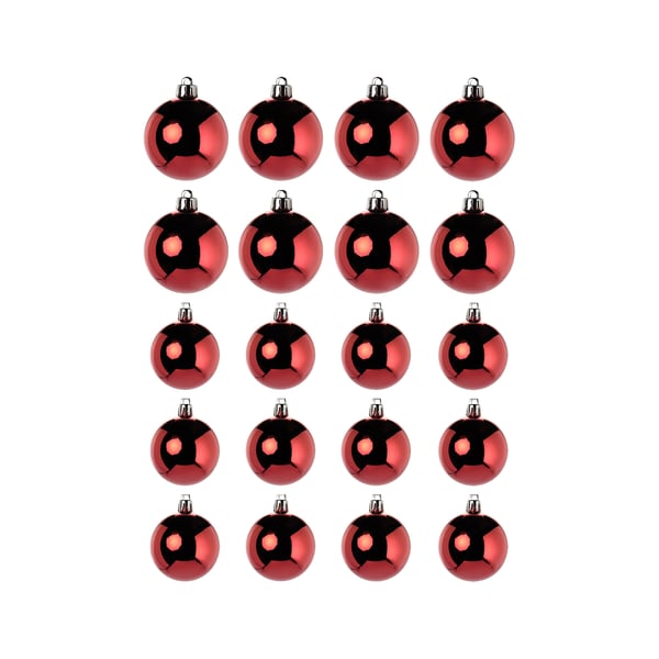 VINTERFINT ヴィンテルフィント ツリーオーナメント20点セット, ボールオーナメント レッド