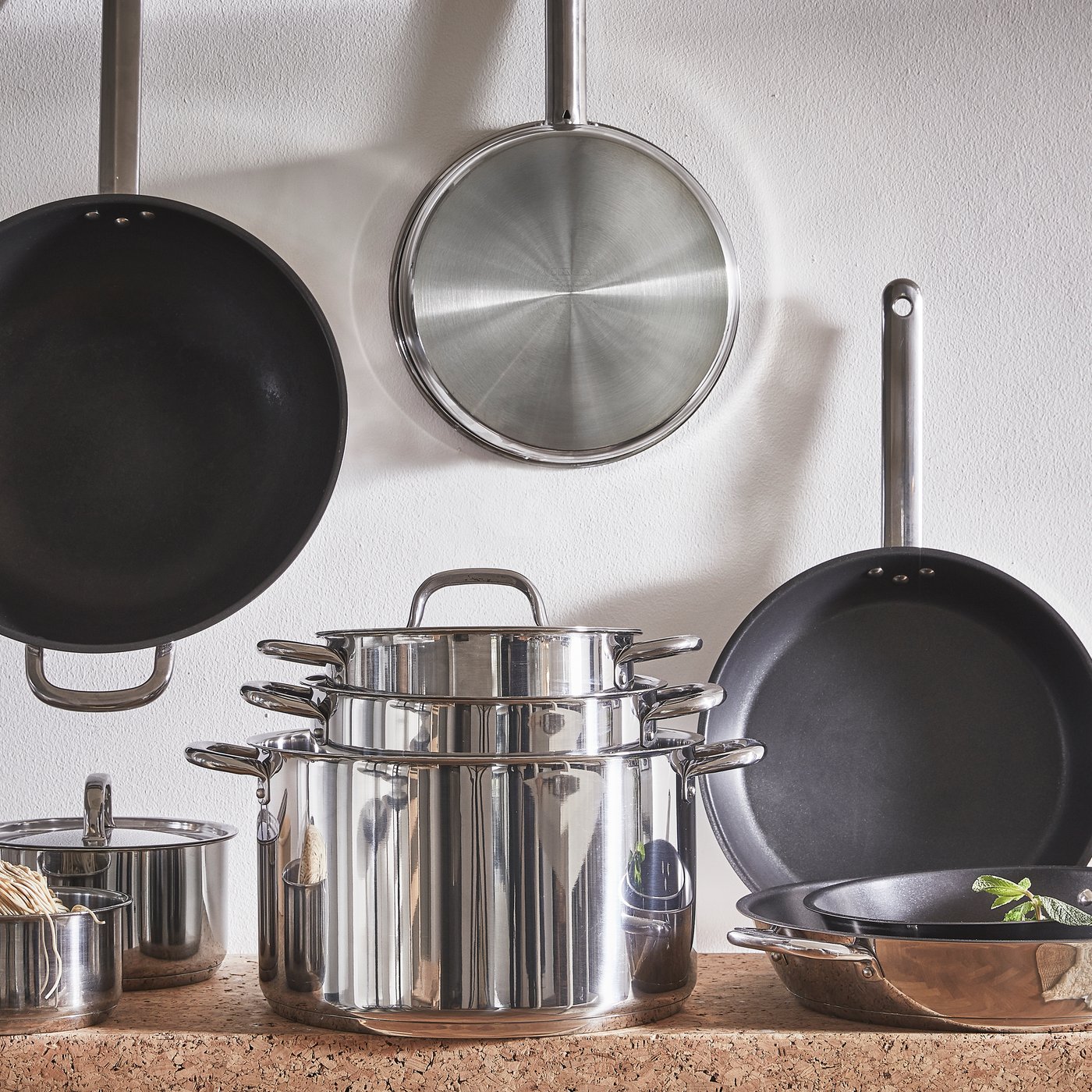 A stainless steel/non-stick coating IKEA 365+ wok