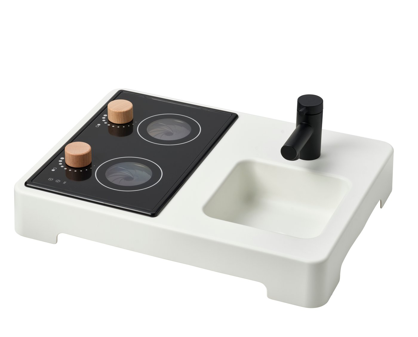 IKEA STENMUS mini-leksakskök, vit/svart