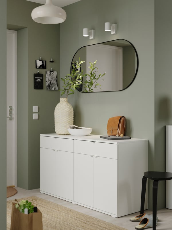 A dark green KYRRE stool
