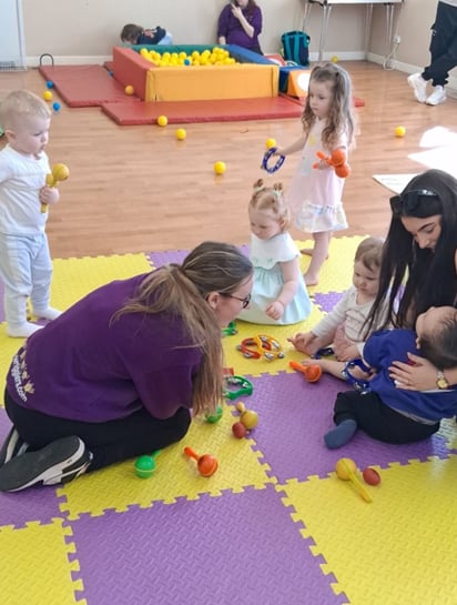 A group of children playing.