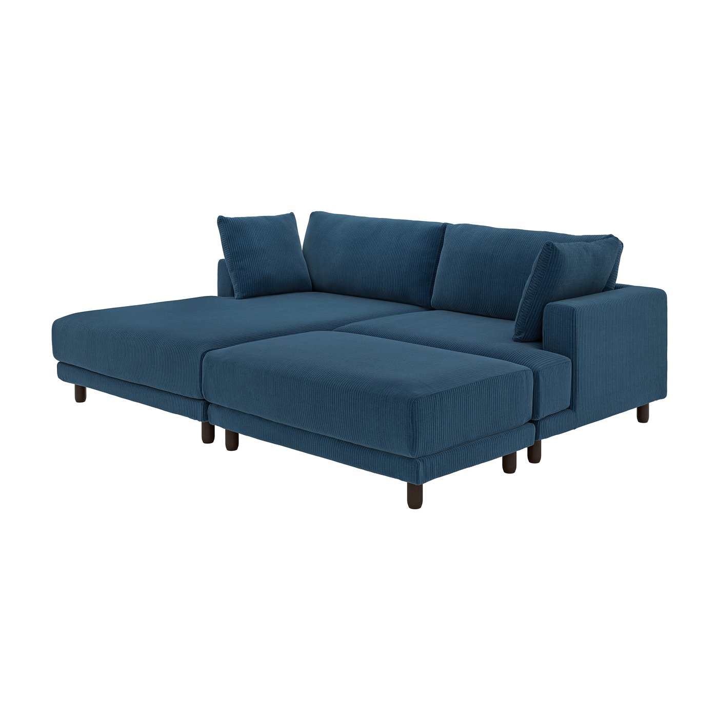 IKEA UPPÅKRA 3-sits modulsoffa, med schäslong, vänster fotpall/samsala mörkblå