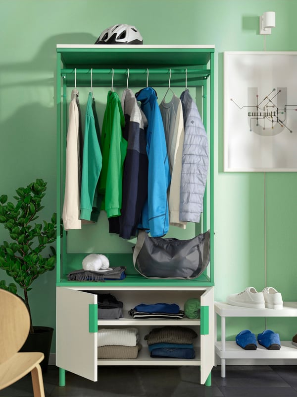 A white MACKAPÄR shoe rack