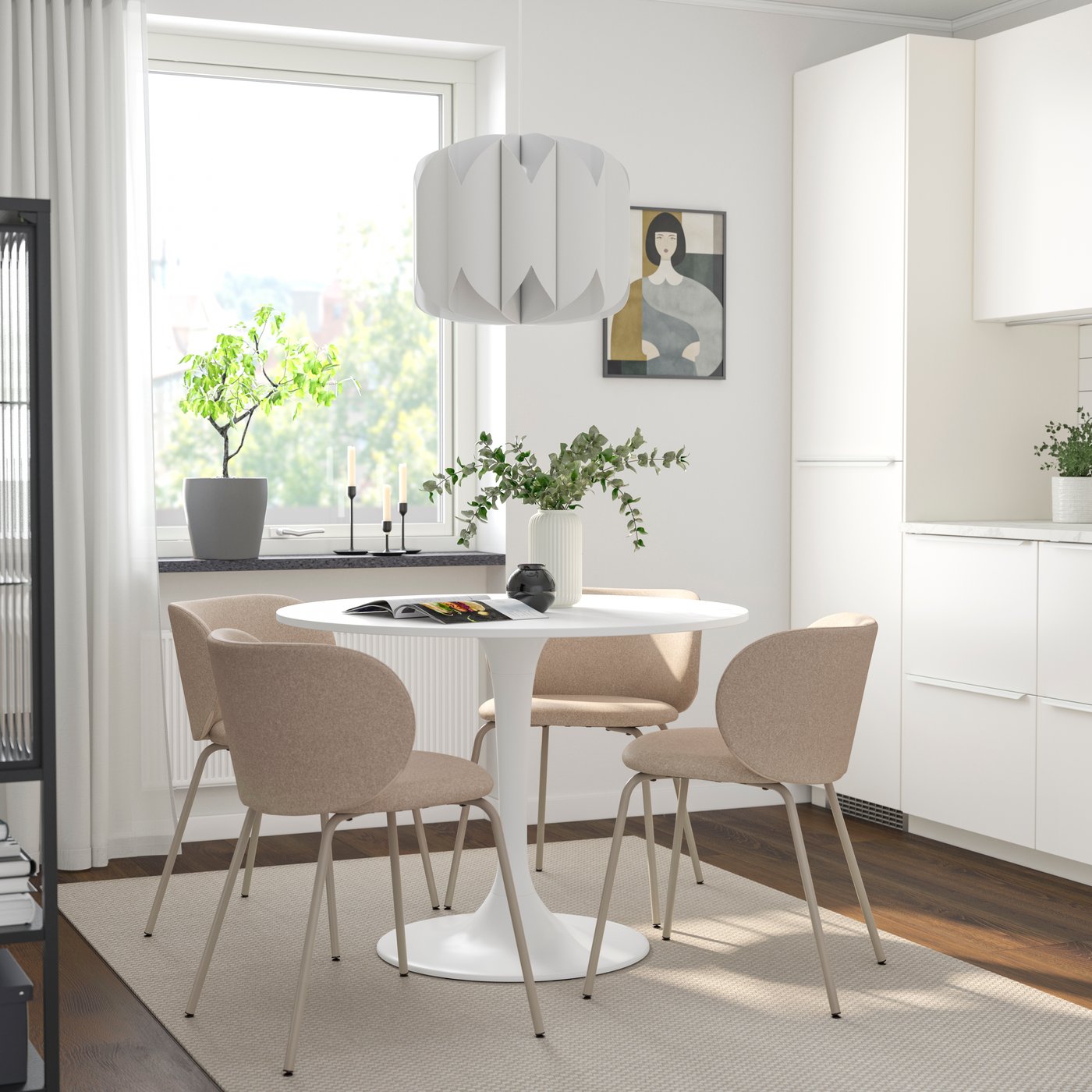 IKEA DOCKSTA bord, vit/vit, 103 cm