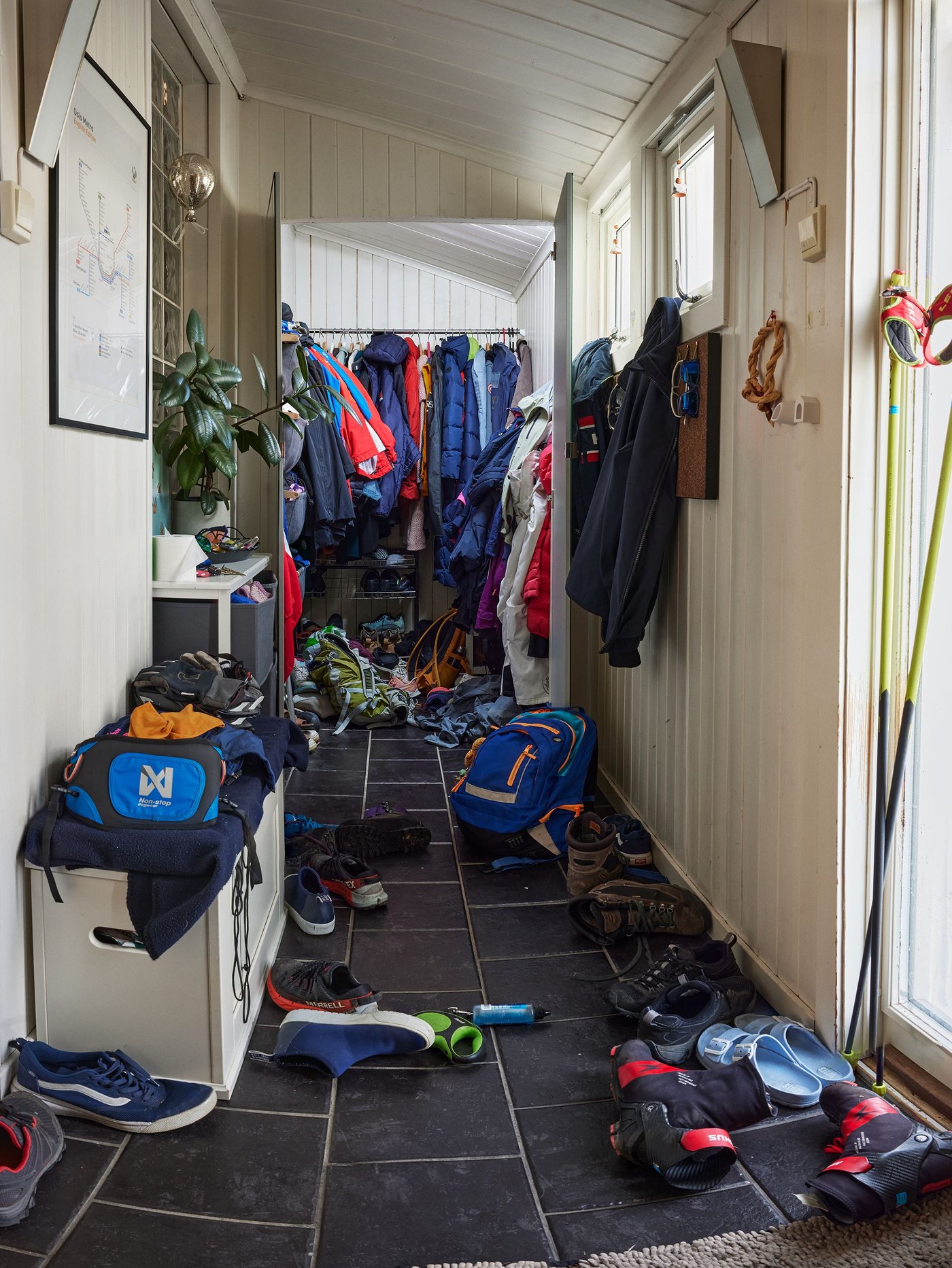 Gangen til en familie med større barn.