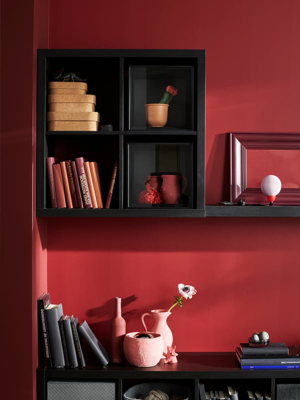 A black-brown KALLAX shelving unit