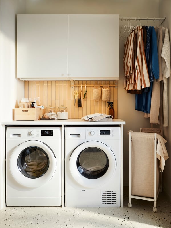 Storage Solutions For Your IKEA Laundry Room/Mudroom | chegos.pl