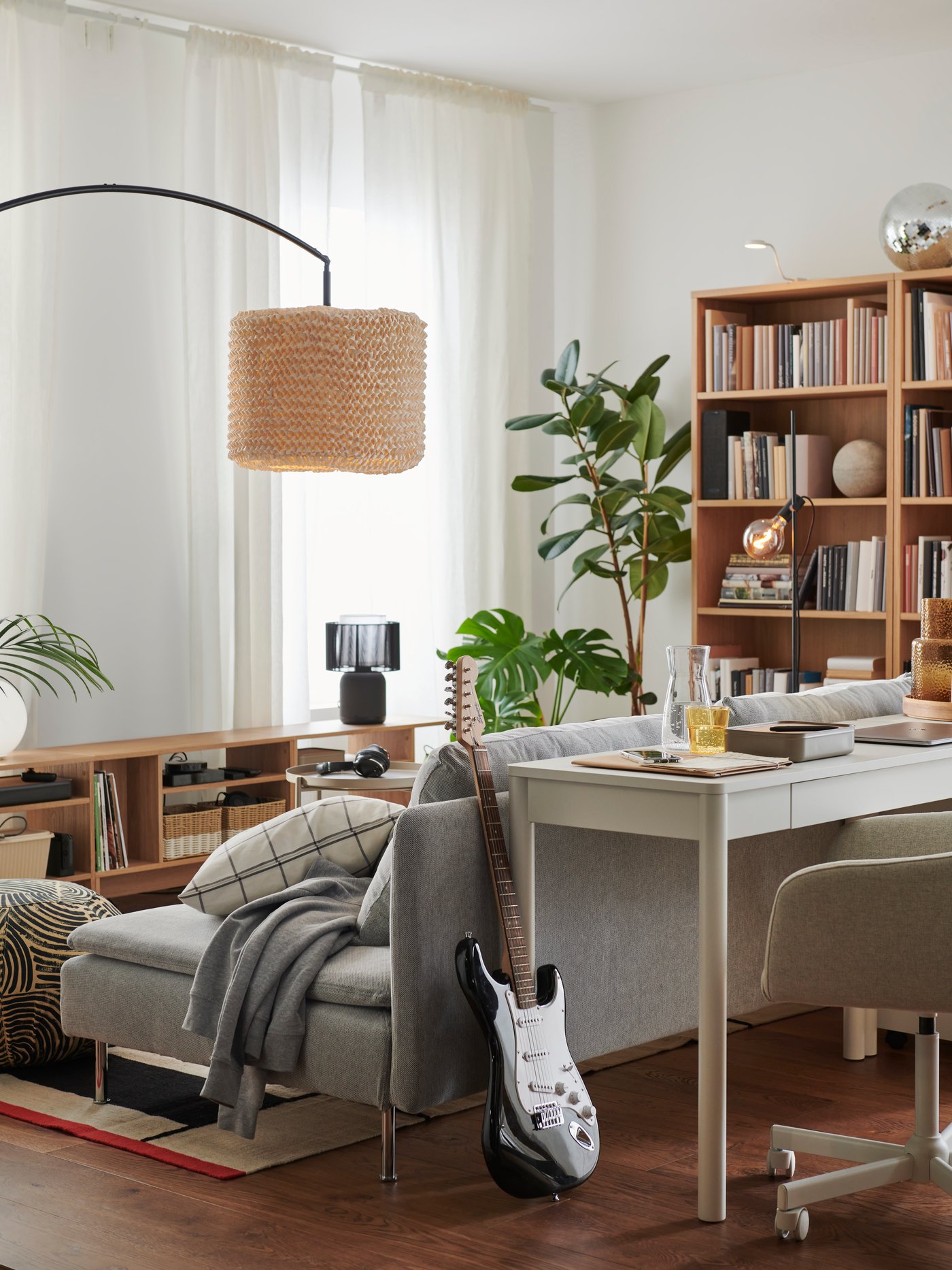 A white/dimmable YTBERG cabinet lighting in the living room