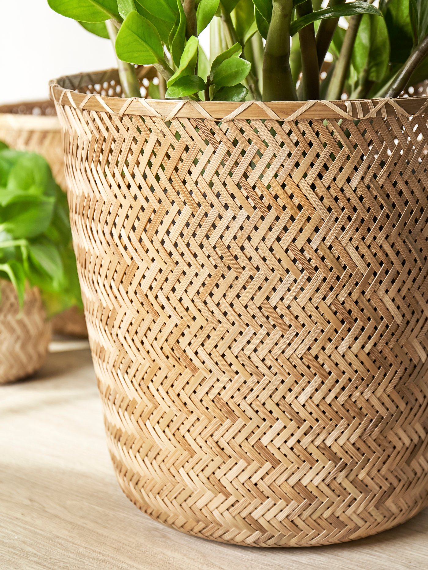 A handmade bamboo KLYNNON plant pot