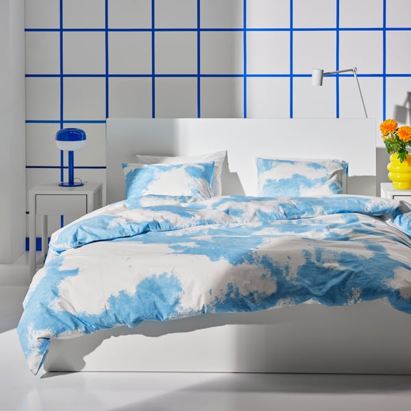 A white DVALA pillowcase in the bedroom