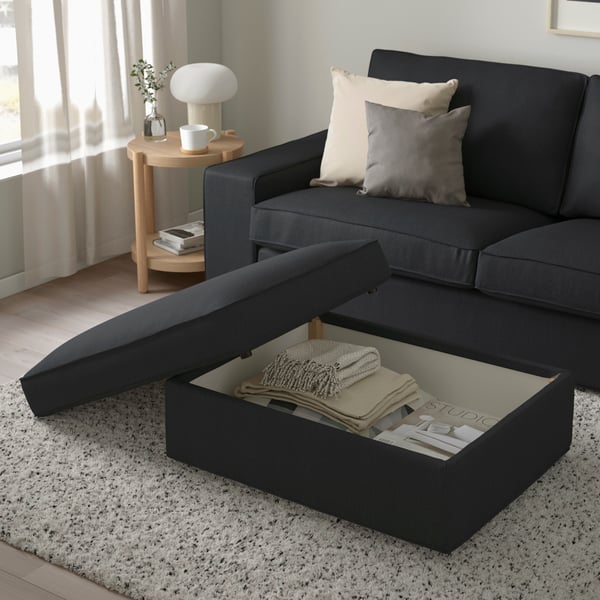 A Tresund anthracite KIVIK footstool with storage