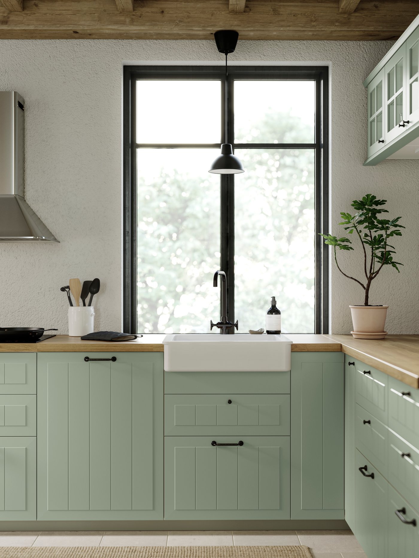 Matt sage green kitchen metod kitchen systems ikea uk