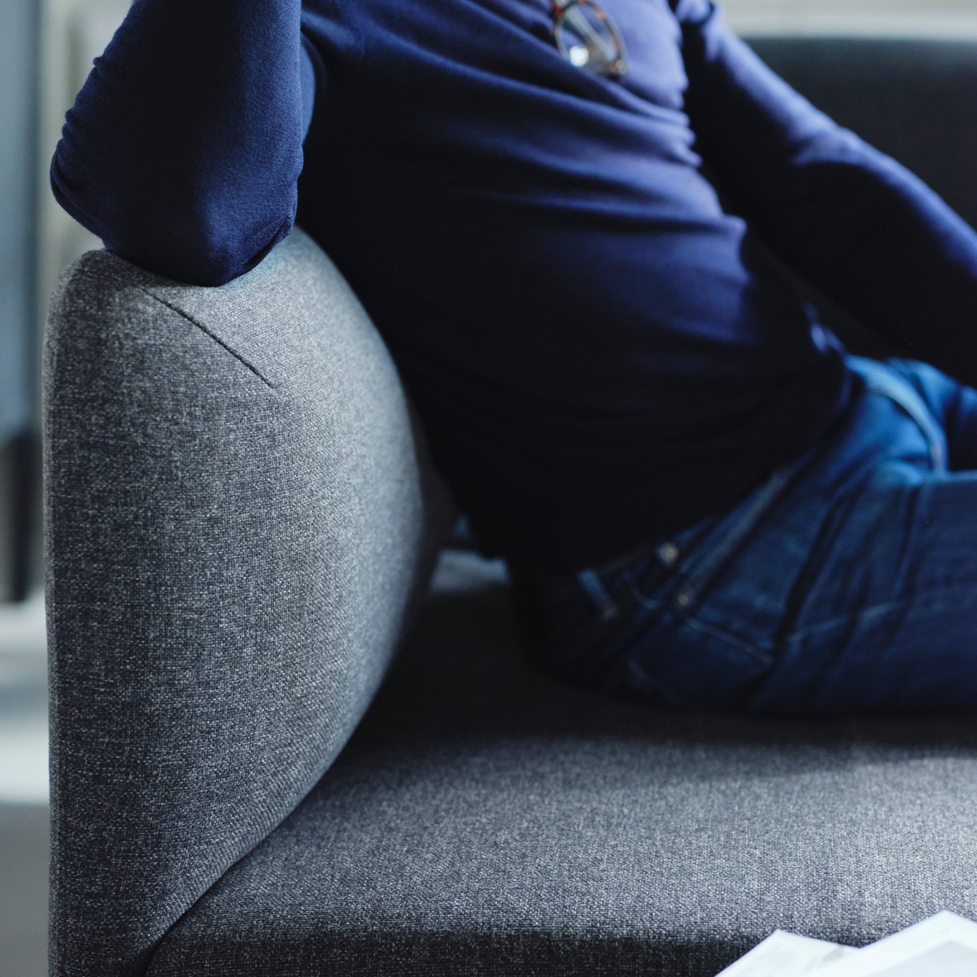 A Gunnared/dark grey wood LILLEHEM 3-seat modular sofa w chaise longue