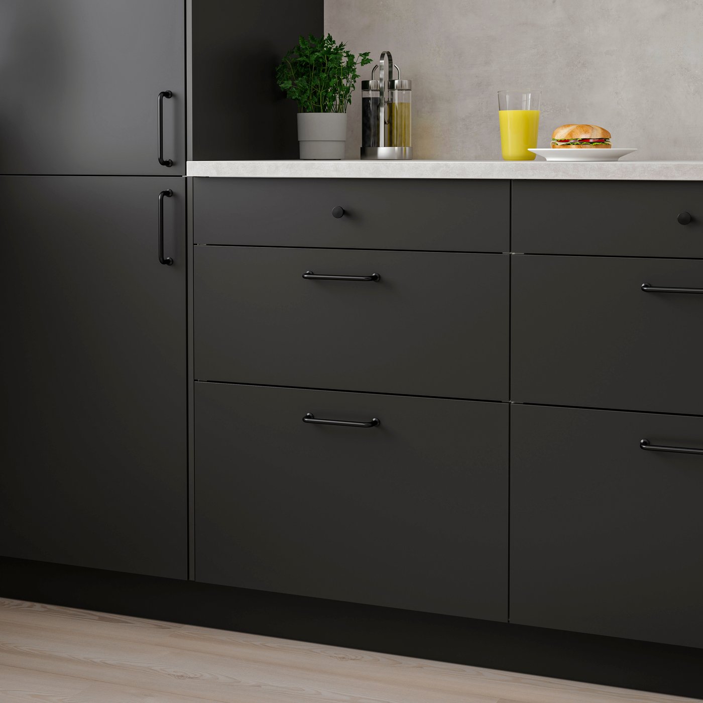 A matt anthracite NICKEBO drawer front