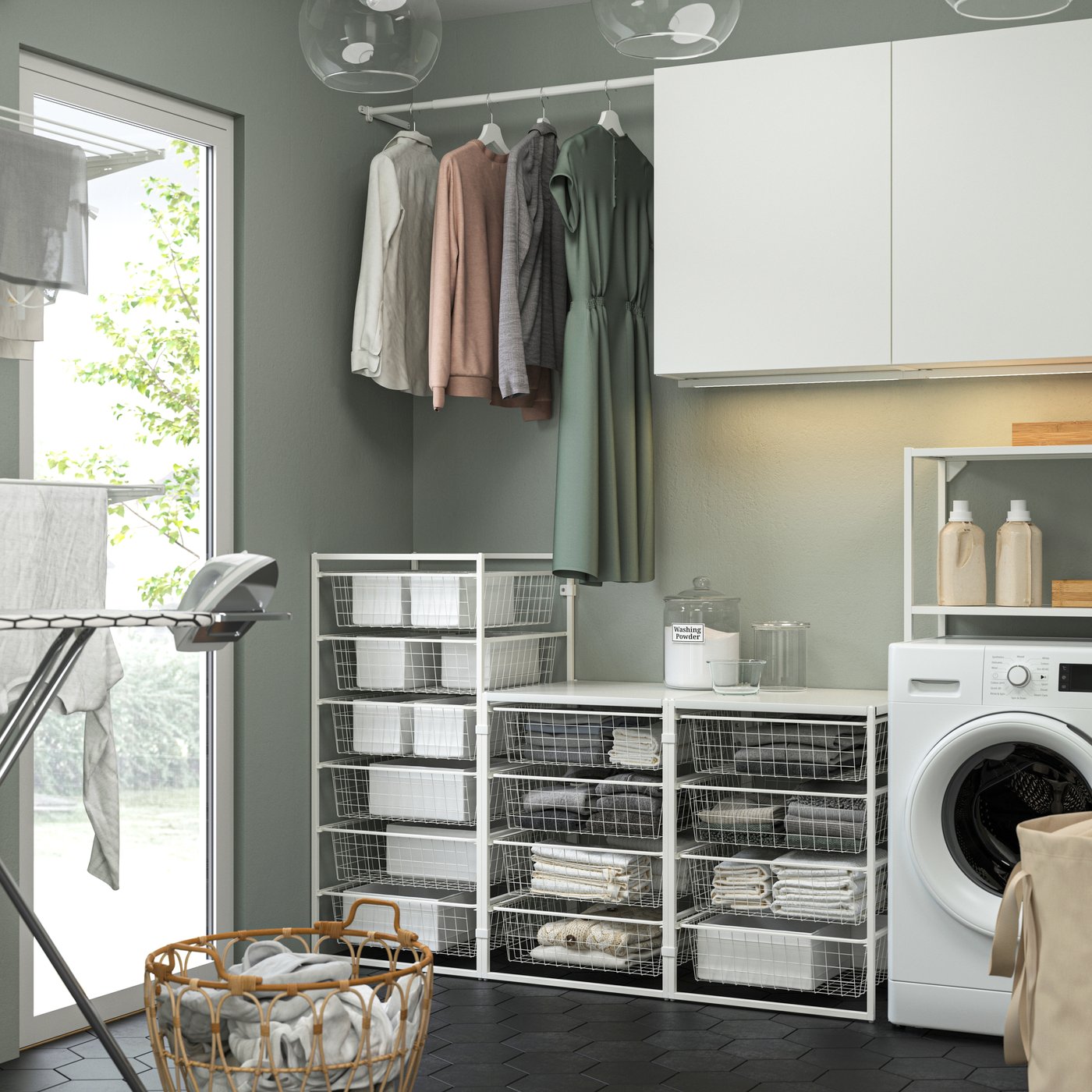 A white JONAXEL storage combination