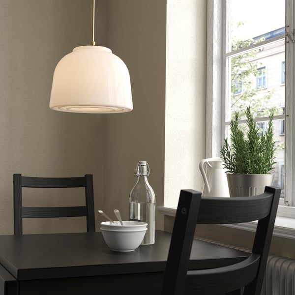 A brass/opal white glass MUDDERVERK pendant lamp