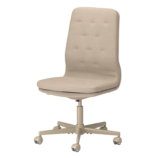 MULLFJÄLLET beige fauteuil conférence à roulettes