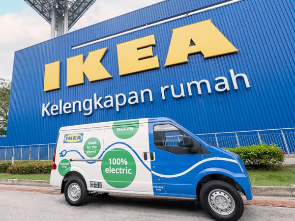 IKEA EV delivery van in front of the IKEA Damansara store