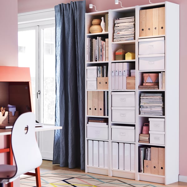 A white BILLY bookcase