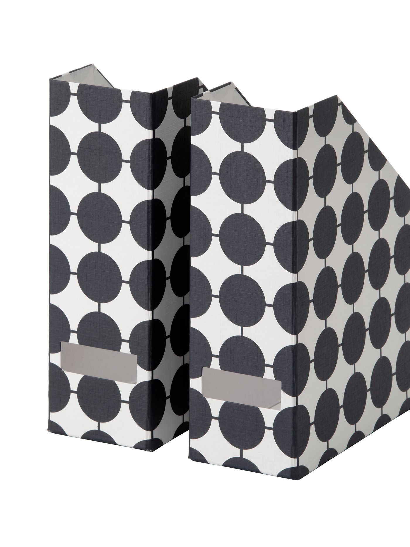 Un porte-revues TJENA blanc/noir à pois