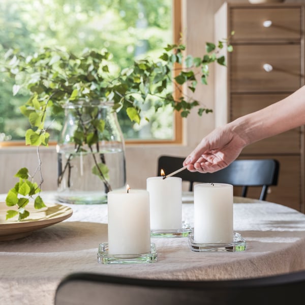 A Scandinavian Woods/white ADLAD scented pillar candle