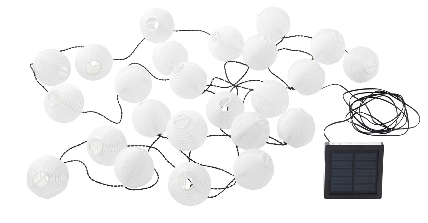 IKEA SOLARVET LED ljusslinga med 24 ljus, utomhus solcellsdriven/boll vit