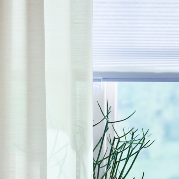 A white/with heading tape HILJA curtains, 1 pair