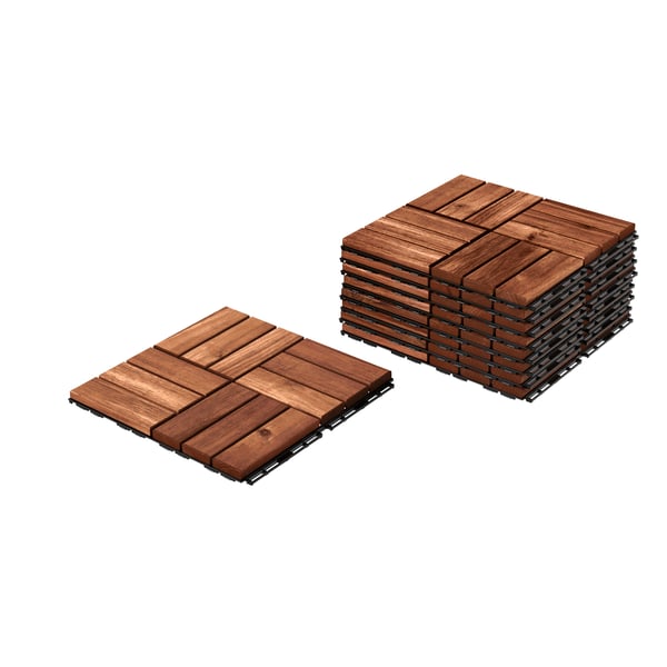 A brown stained RUNNEN floor decking, outdoor