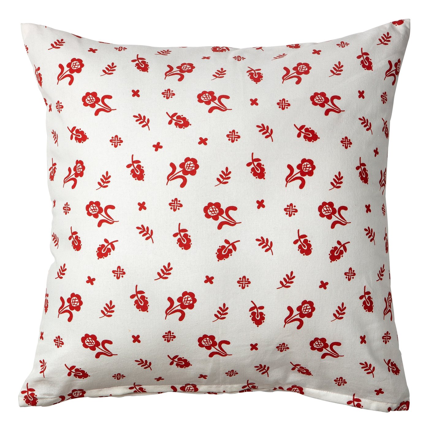 IKEA TÅGSÄCKMAL kuddfodral, vit/blommönster, 50x50 cm