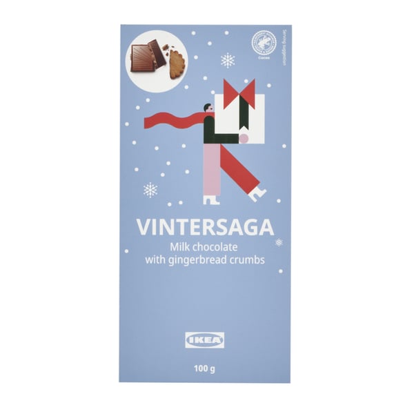 VINTERSAGA ヴィンテルサーガ ミルクチョコレート 板, ジンジャーブレッドクラム レインフォレスト・アライアンス認証, 100g