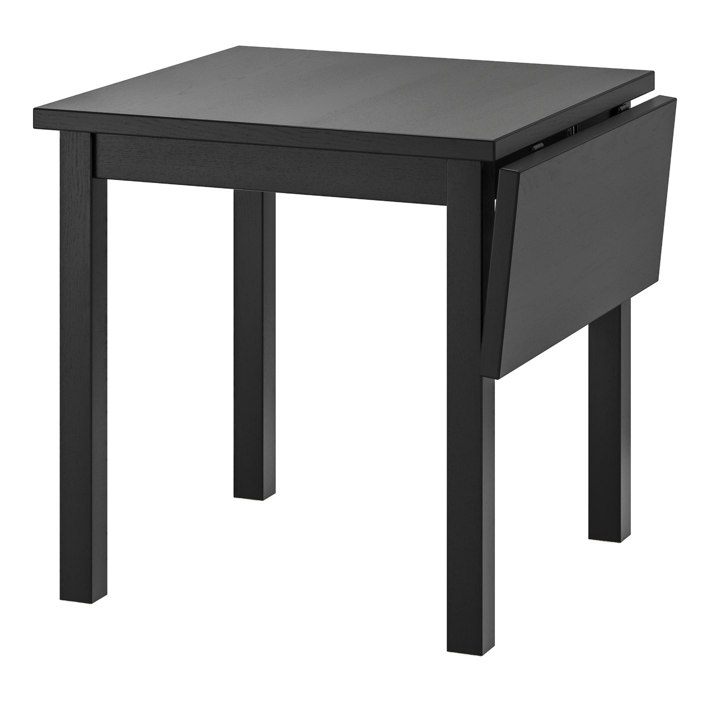 IKEA NORDVIKEN klaffbord, svart, 74/104x74 cm