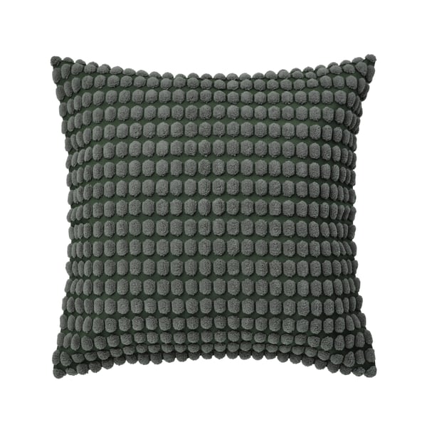 A grey-green SVARTPOPPEL cushion cover