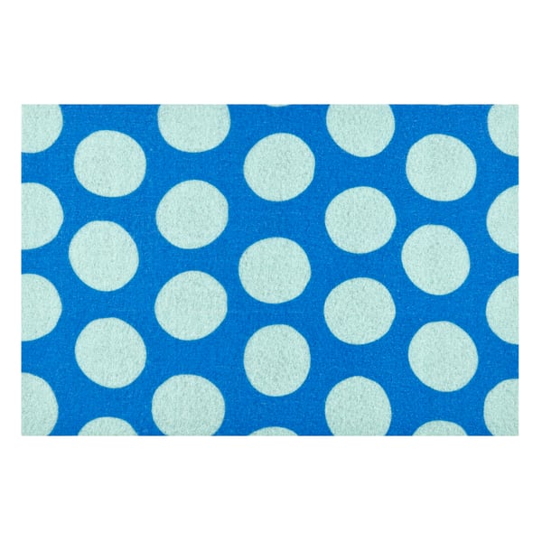 A blue green/circle pattern KÖRFÄLTSPIL door mat