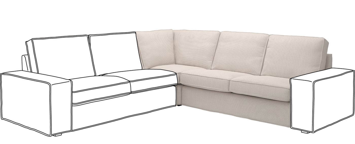 IKEA KIVIK hörnsektion, tresund ljusbeige