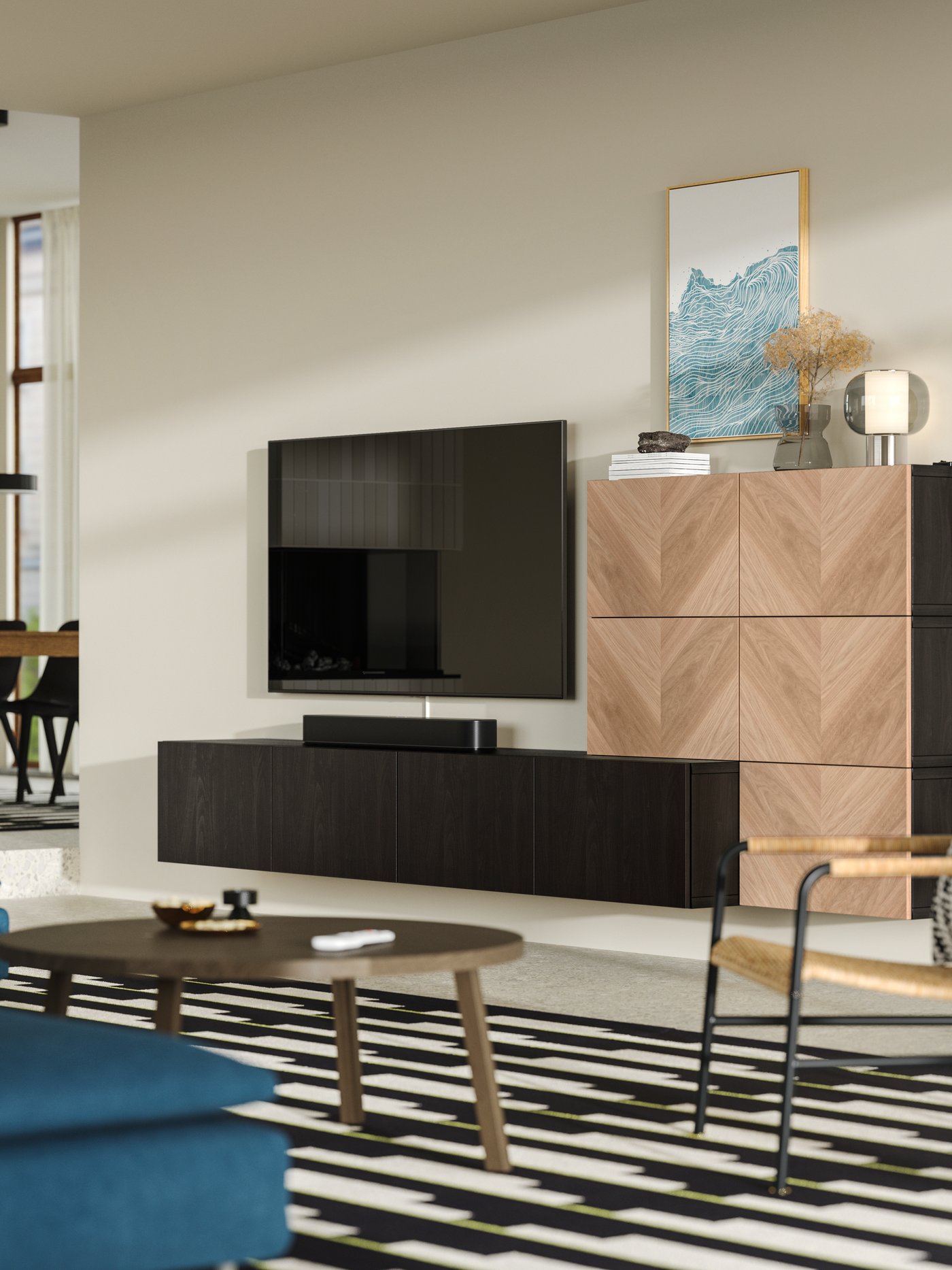 A BESTÅ TV console with display/storage combination