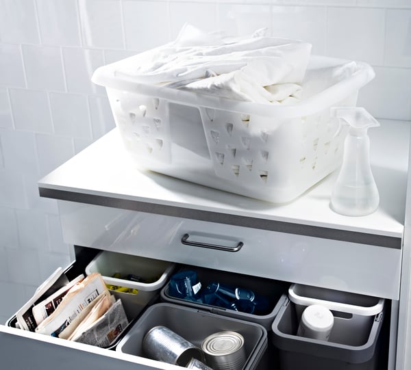 BLASKA clothes basket, white