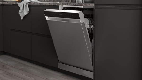 En IKEA 500 SÖDERBODA inbyggd diskmaskin i rostfritt stålfärg