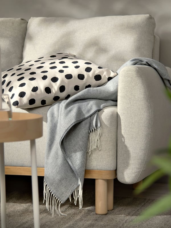 A Gunnared beige GRUNNARP 3-seat sofa-bed