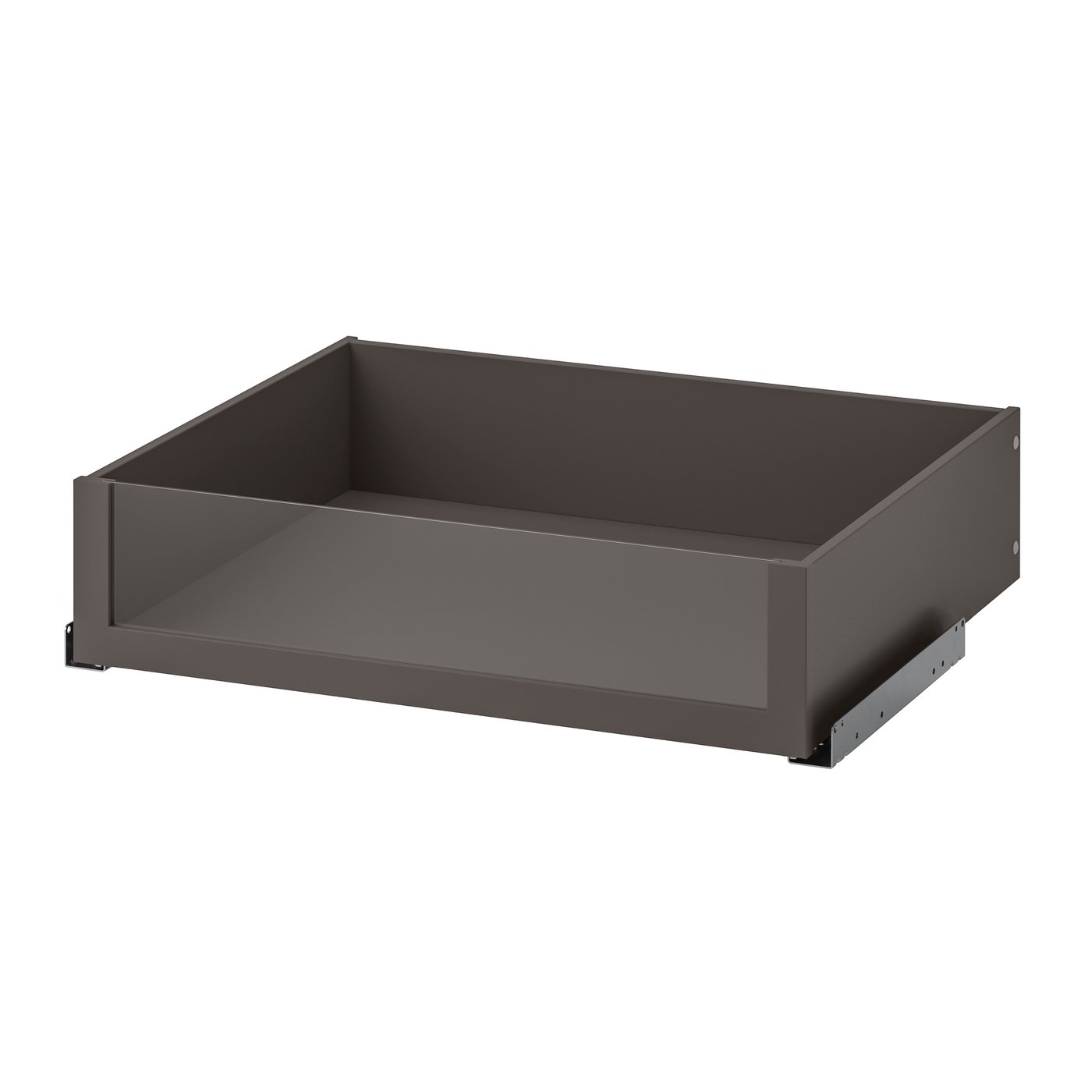 IKEA KOMPLEMENT låda med glasfront, mörkgrå, 75x58 cm