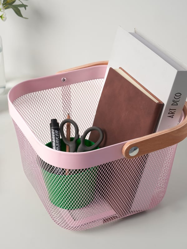 A pink RISATORP basket