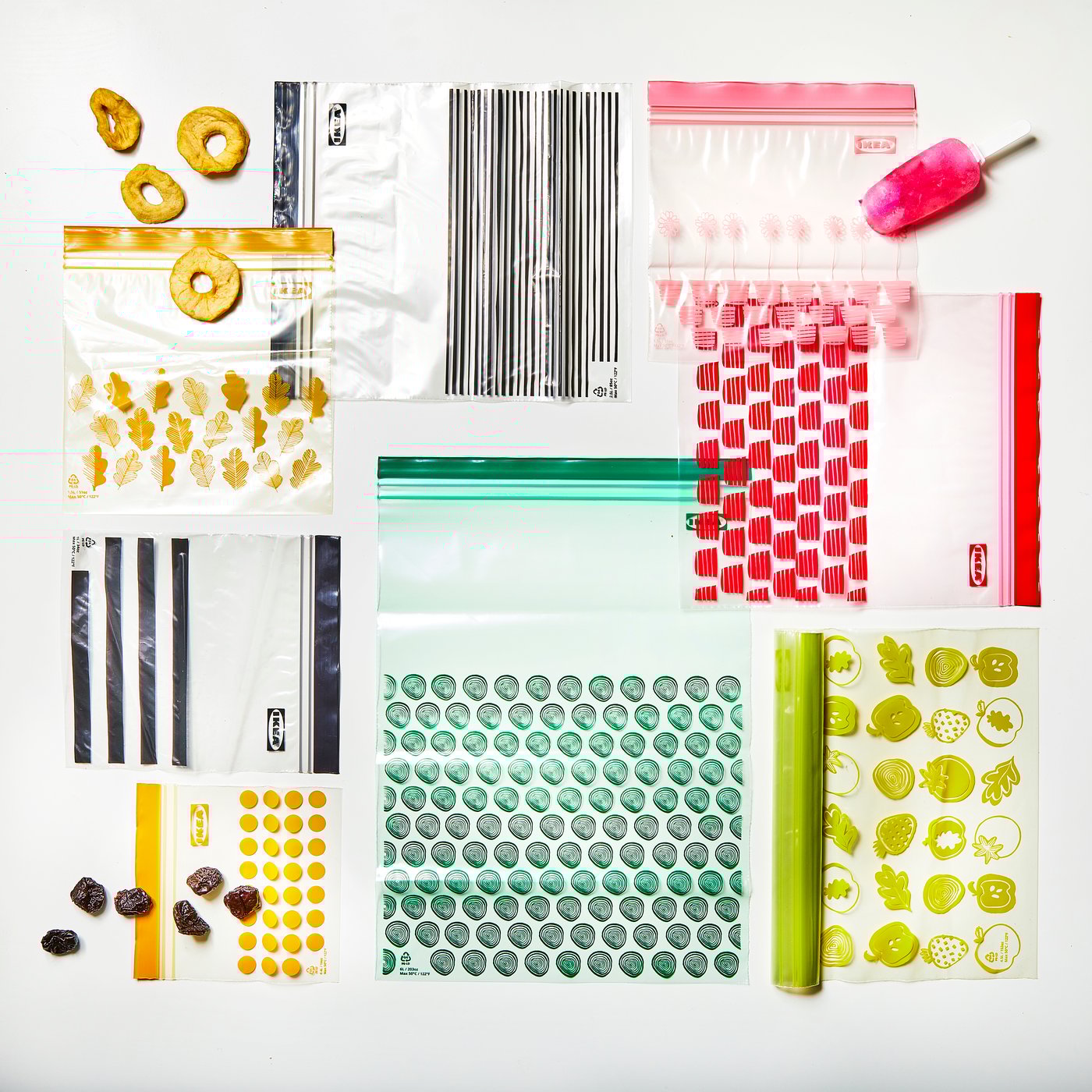 A patterned red/pink ISTAD resealable bag