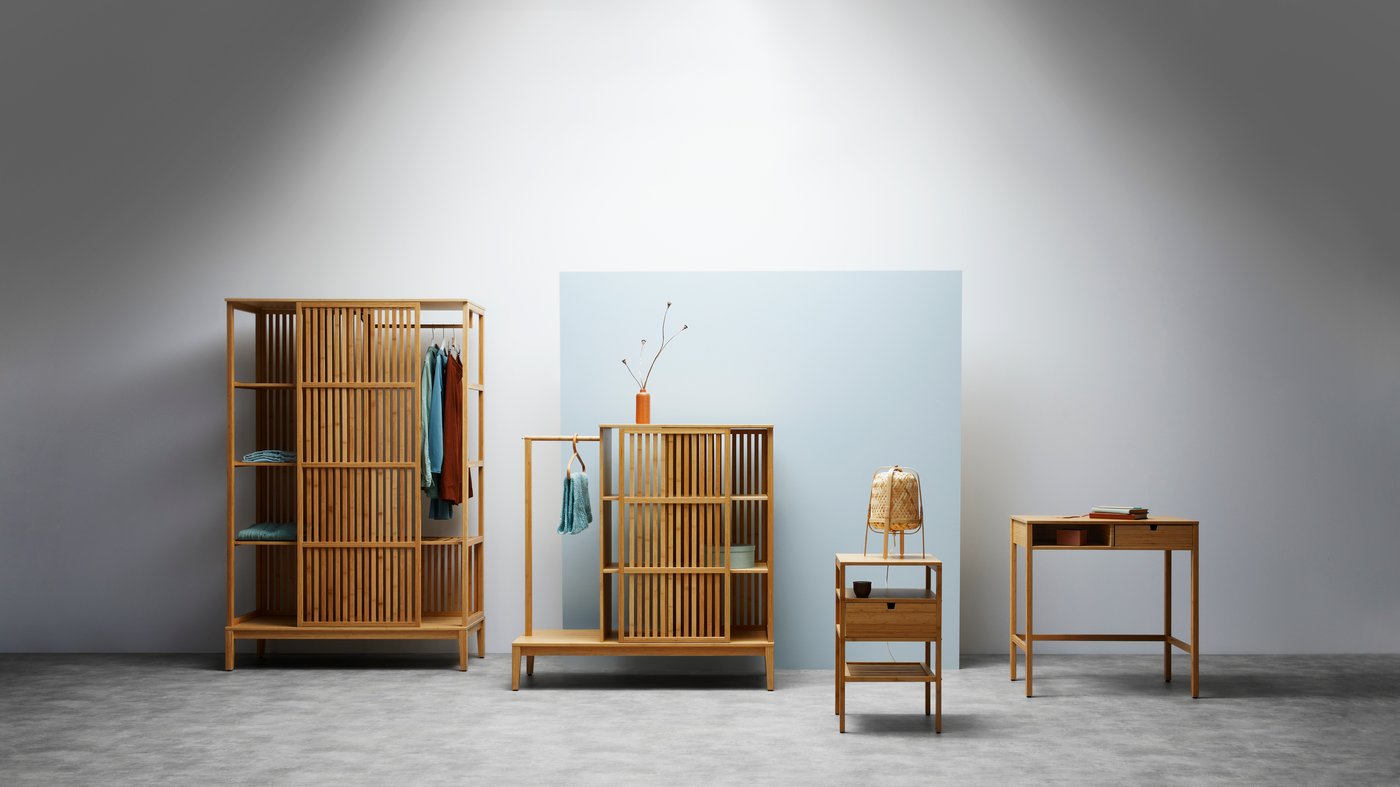 A bamboo NORDKISA bedside table