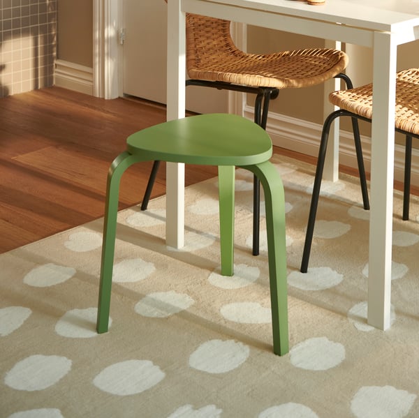 A beige/white dotted BOGENSE rug, low pile