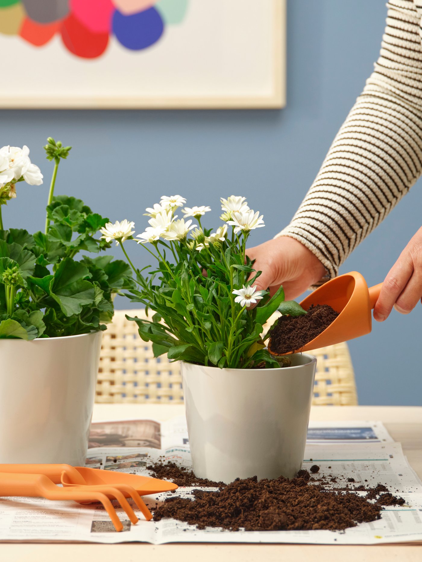 An in/outdoor orange GRÄSMARÖ 3-piece gardening set