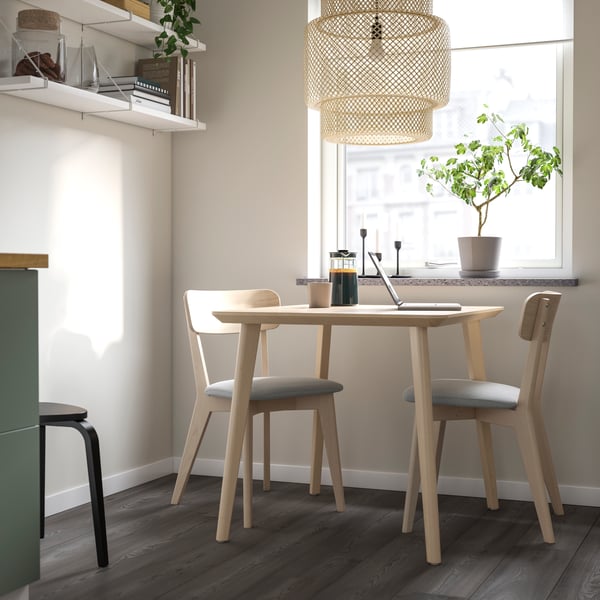 An ash/Tallmyra white/black LISABO table and 2 chairs