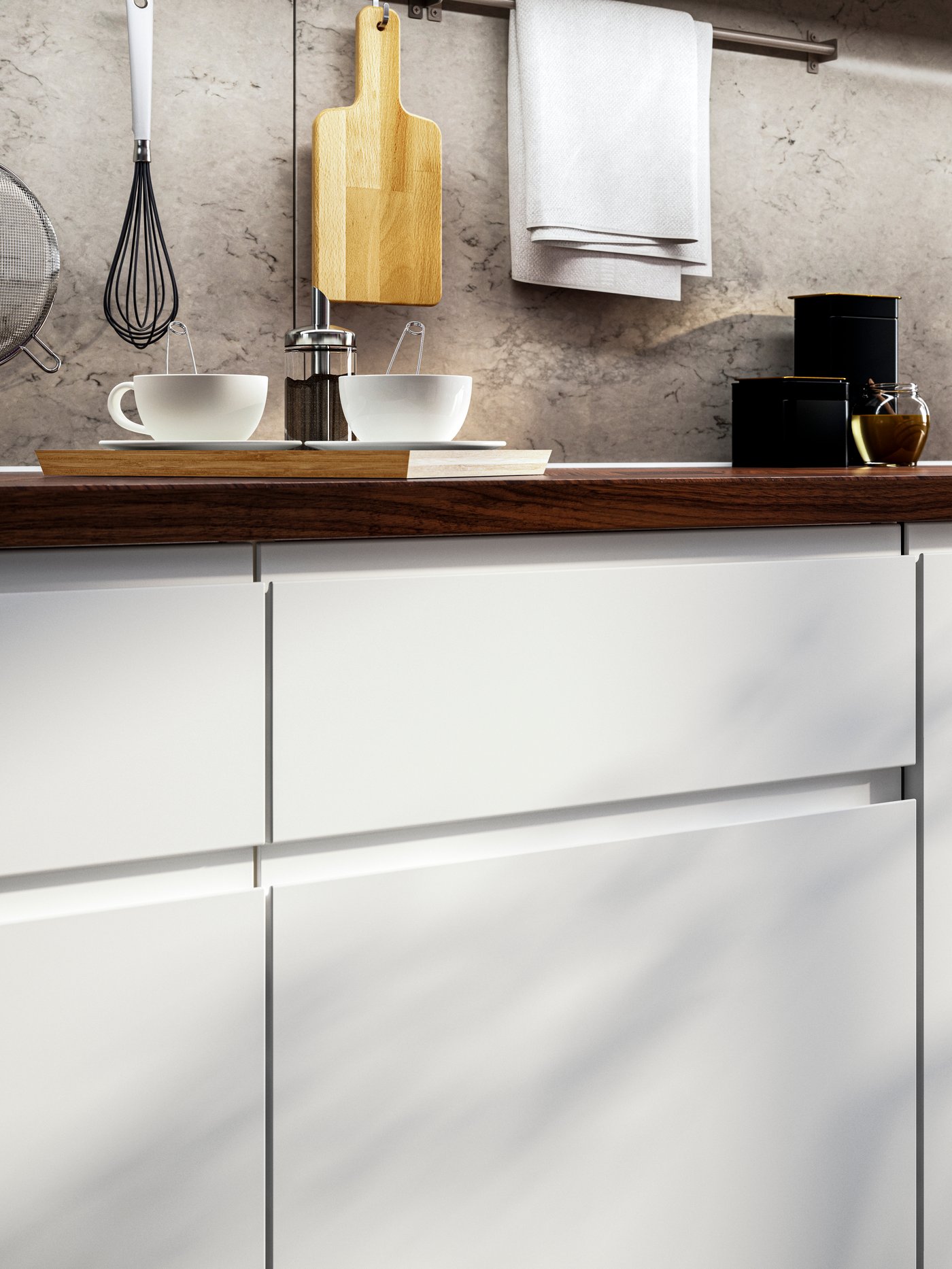 A walnut/veneer BARKABODA custom made worktop