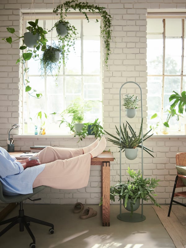 A with storage dimmable/turquoise BRUNBÅGE LED work lamp