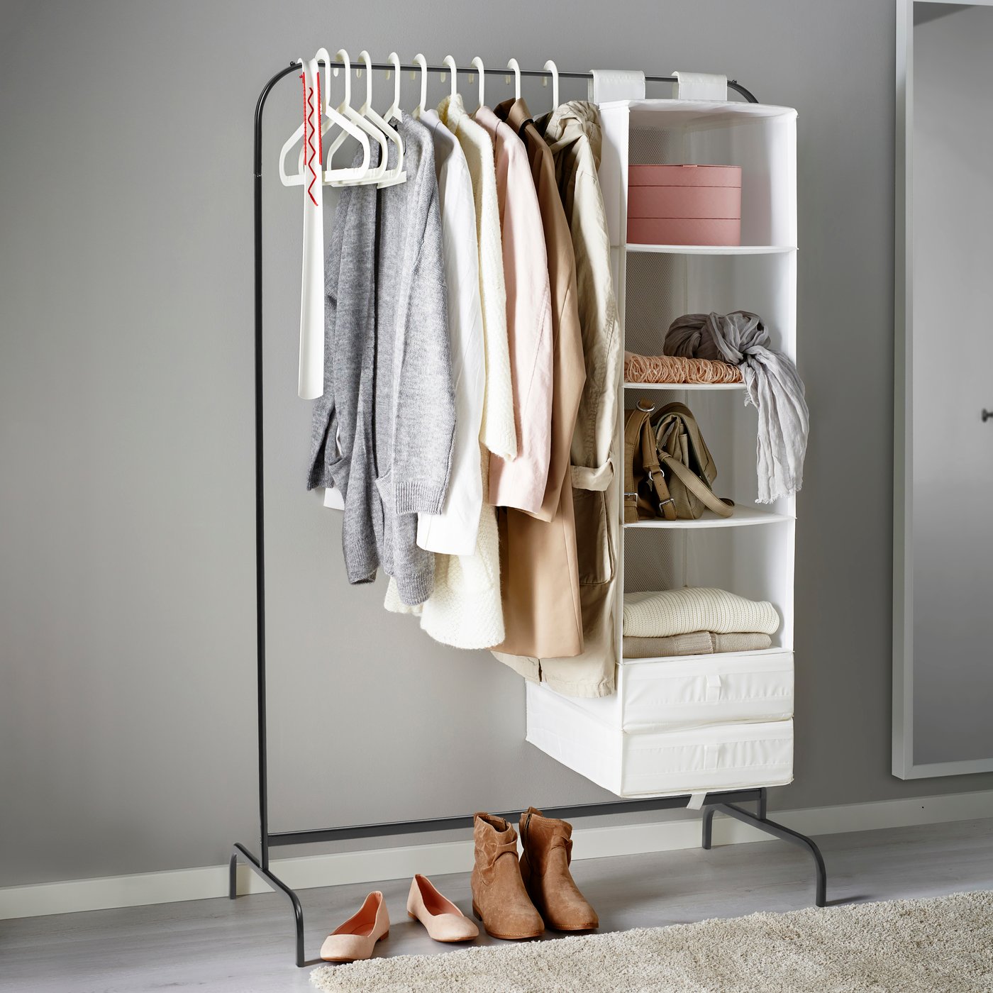 A black MULIG clothes rack