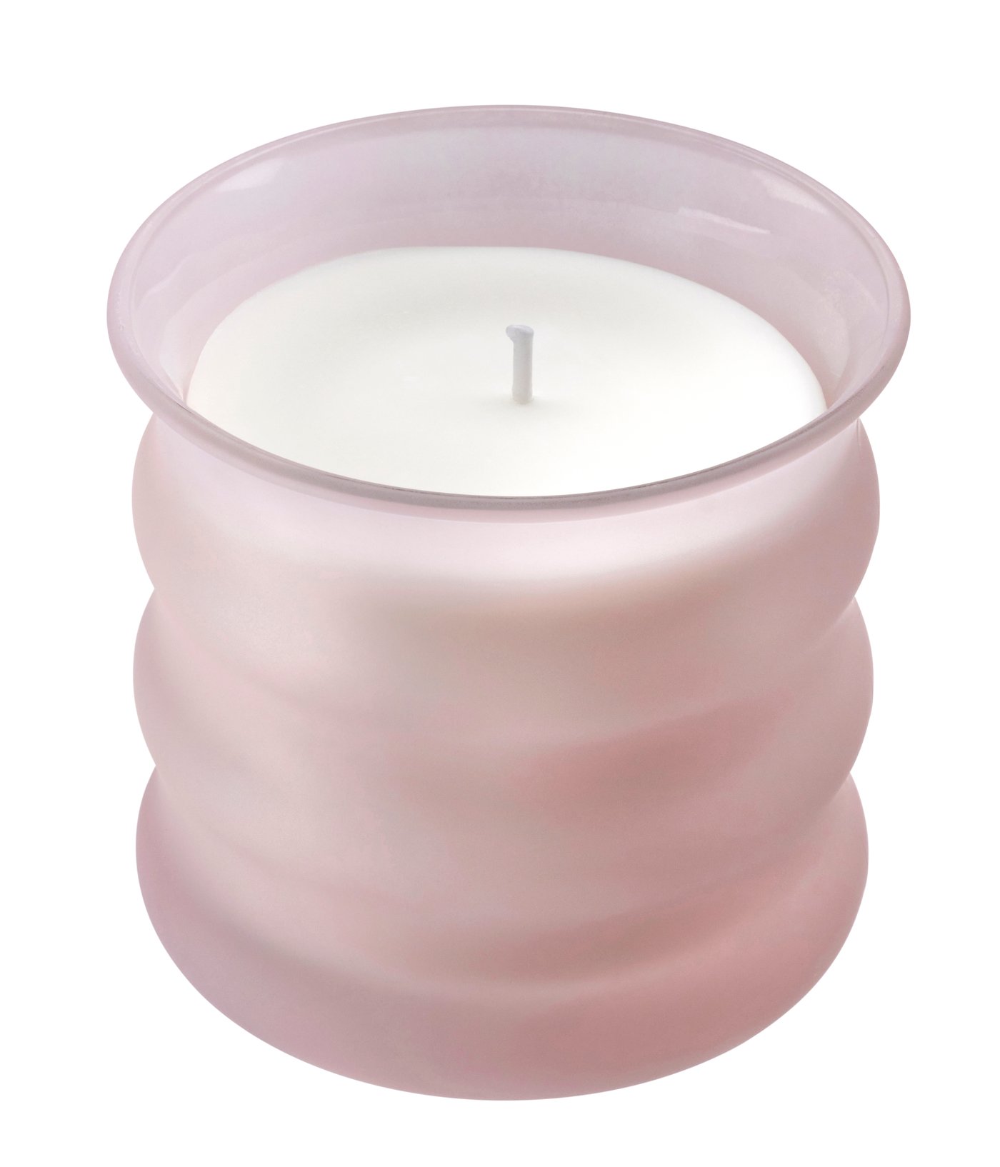 IKEA JUVELTRAST doftljus i glas, röda bär rosa, 50 tim.
